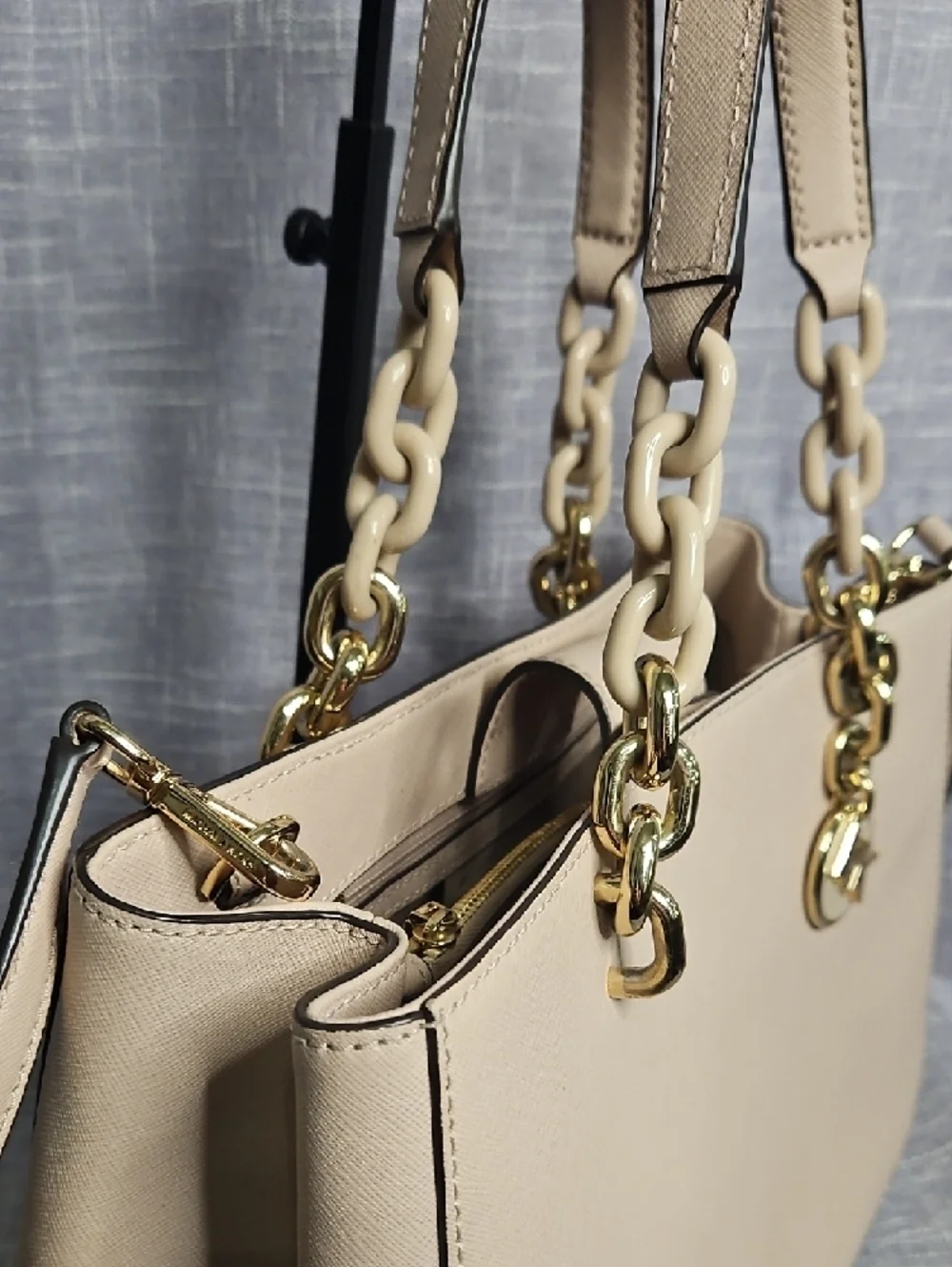 Michael Kors Blush Pink Saffiano Satchel with Gold Hardware